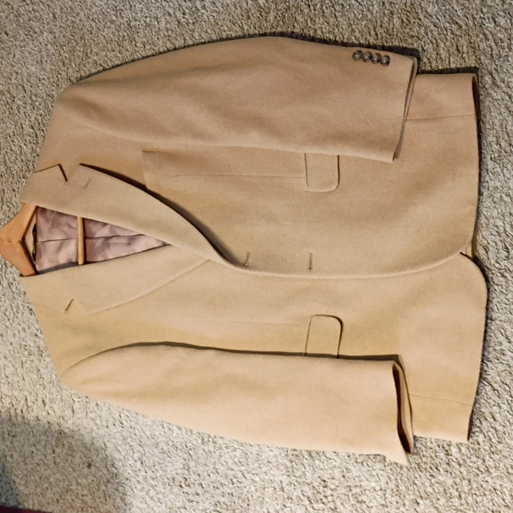 Joseph A Banks 100 Camel Hair 40R Brown Sports Jacket Coat Blazer